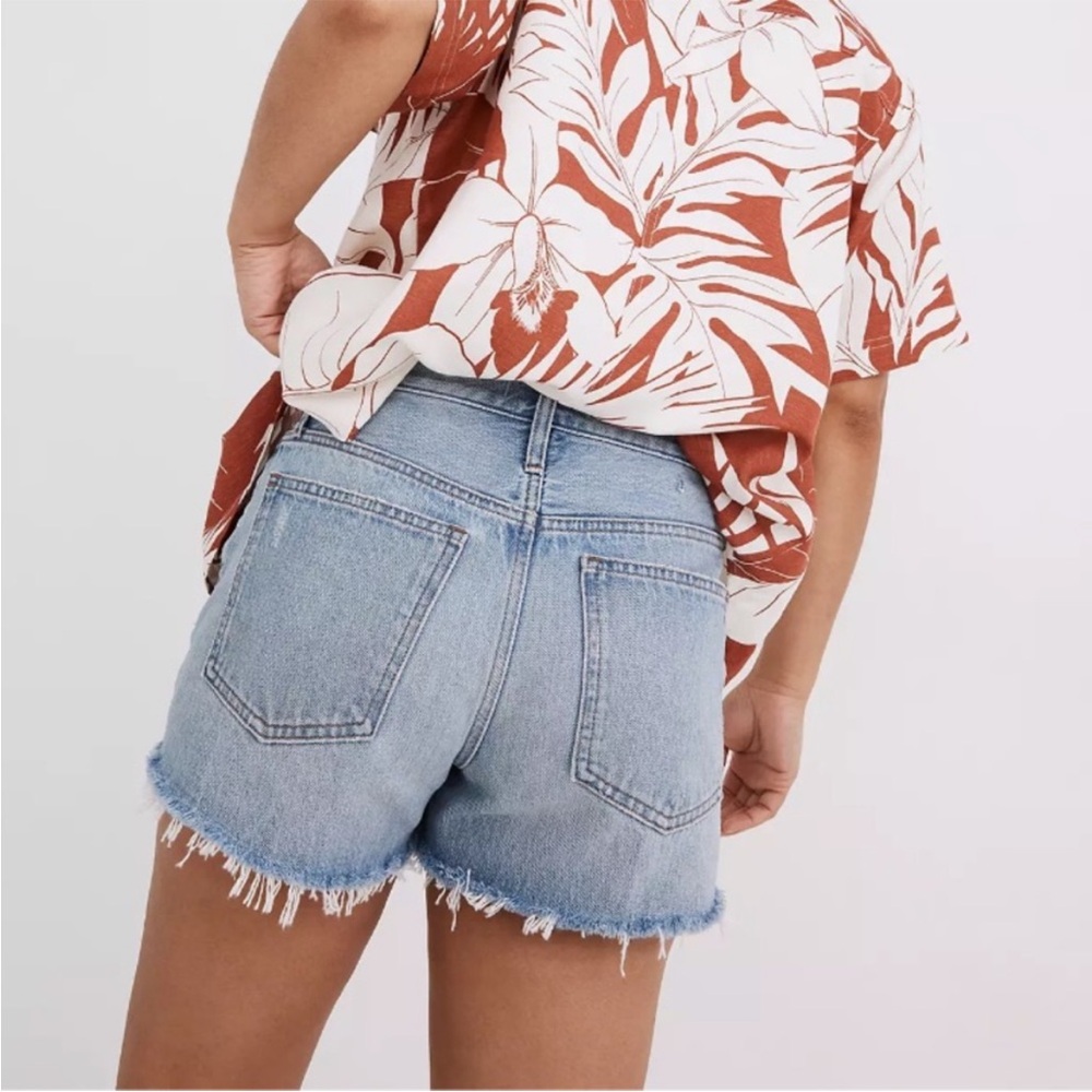 Madewell Relaxed Denim Destroyed Hem Shorts